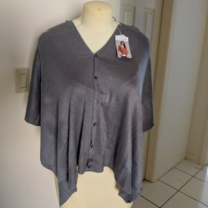 Grey Bordeaux Wrap Sweater